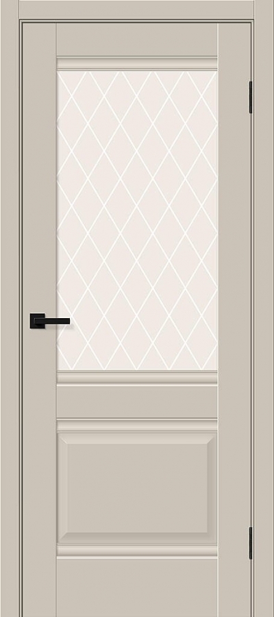 Межкомнатная дверь ПЭТ Прима-3 Cream Silk / White Сrystal Межкомнатная дверь ПЭТ Прима-3 Cream Silk / White Сrystal