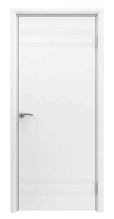Влагостойкая дверь Grafica с фрезеровкой, модель 3, цвет белый матовый