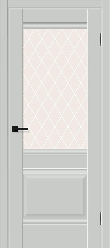 Межкомнатная дверь ПЭТ Прима-3 Grey Silk / White Сrystal Межкомнатная дверь ПЭТ Прима-3 Grey Silk / White Сrystal